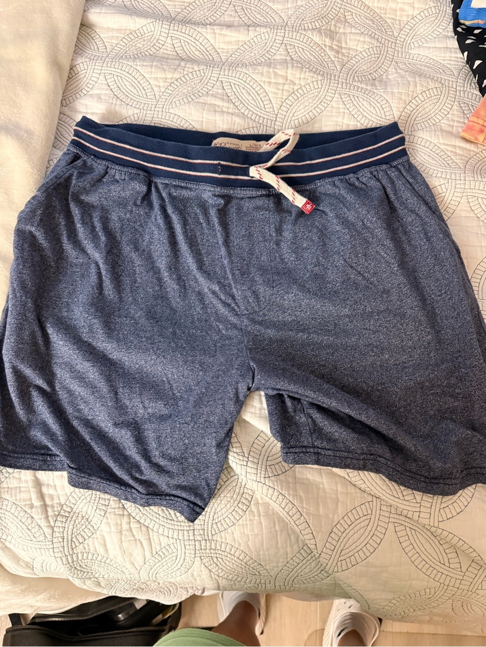 Original Penguin Heather Navy Drawstring Hybrid Shorts